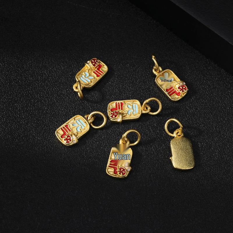 Sand Gold Butterfly Enamel Pendant with Strong Color Retention - DIY Jewelry Accessory