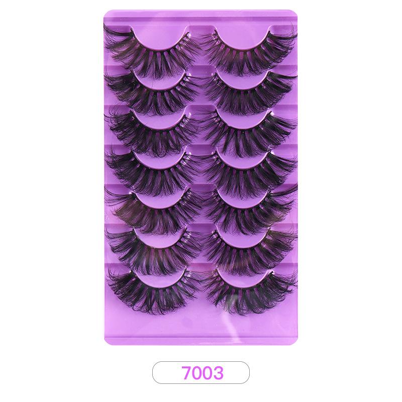 High Imitation Mink Hair False Eyelashes Dense Curl Simulation 7 Pairs Of Eyelashes