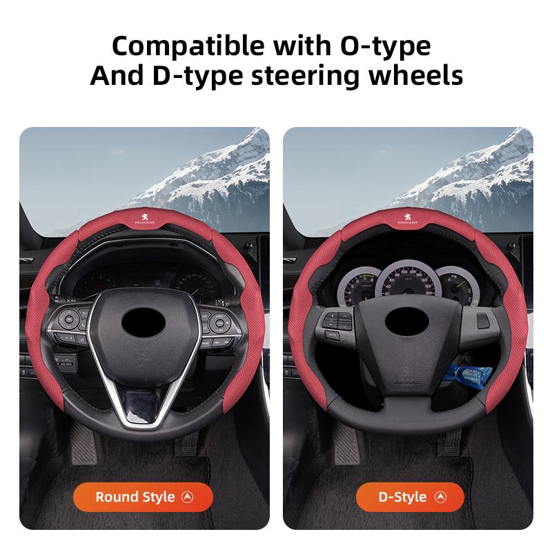 Coprivolante in Pelle per Auto Protezione Volante Auto Per Peugeot 2008 208 308 508 4008 408 3008 307 207 107 607 106