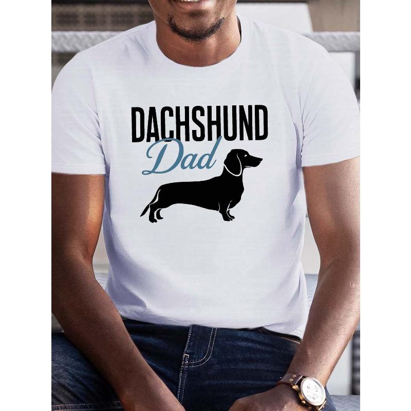 

Футболка Большого Размера для Папы Таксы Мужская - С круглым вырезом, с коротким рукавом, с геометрическим узором, слегка эластичная трикотажная ткань - Повседневная летняя футболка для взрослых 2XL белый