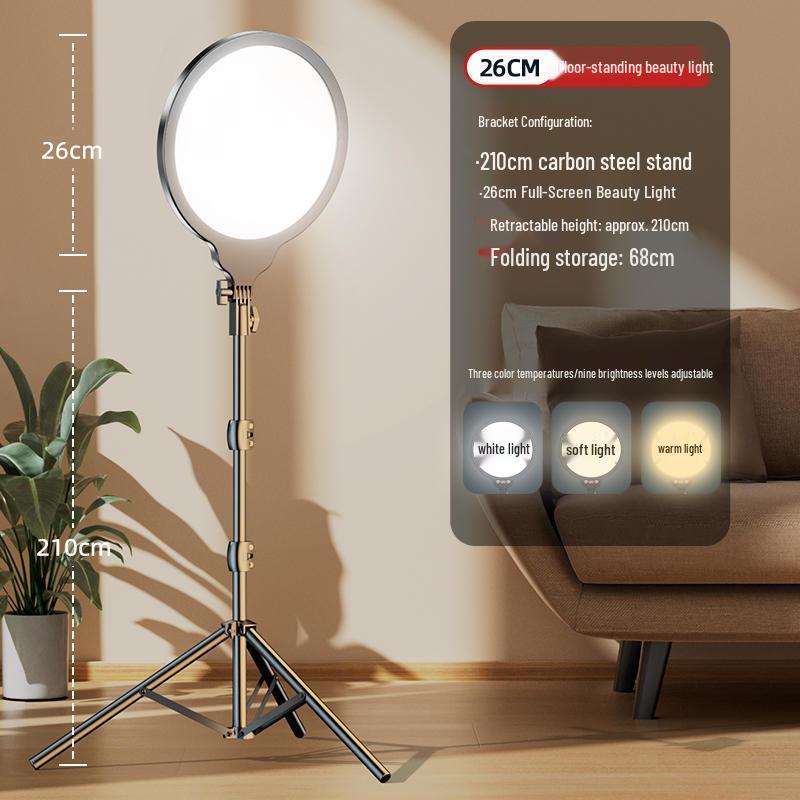 LED Live Streaming Selfie Light: Desktop & Floor Standing