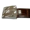 Great LOUIS VUITTON belt Ceinture Silver Logo Buckle Brown alligator mens Used