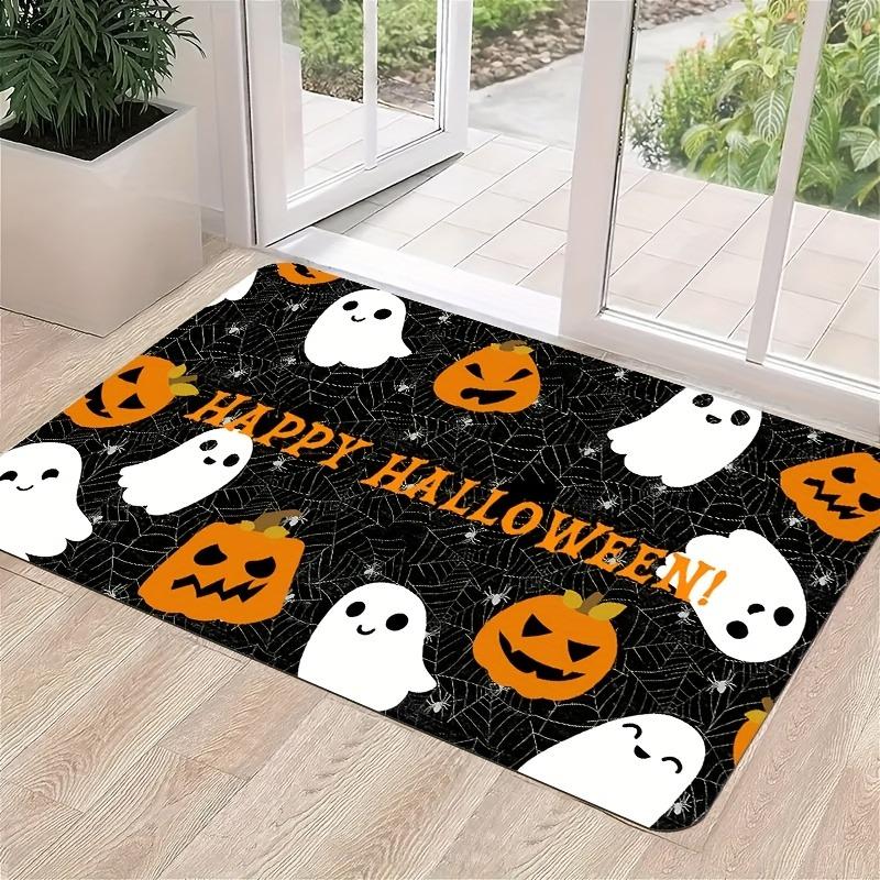 1PC Halloween Skull Crow Kitchen Rug Non-Slip Door Mat Pop Design Bathroom Rug Bath Mat Carpet for Home Sink Laundry Decor