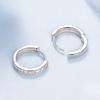 925 Sterling Silver Round Zircon Hoop Earrings For Women Simple Geometric Circle Earrings Party Wedding Jewelry Gifts