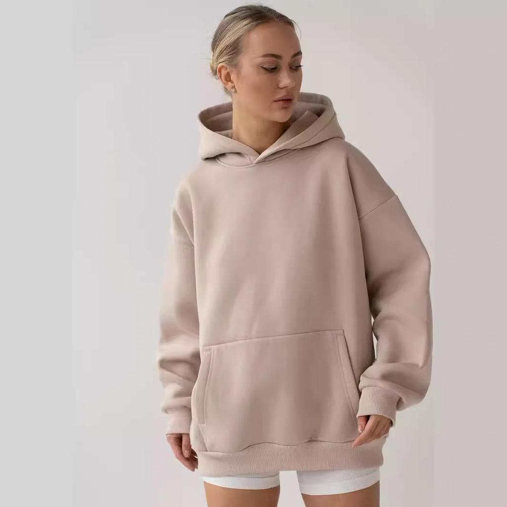 Women's Long-sleeve Hooded Sweatshirt for Autumn/winter – Loose and Casual Top