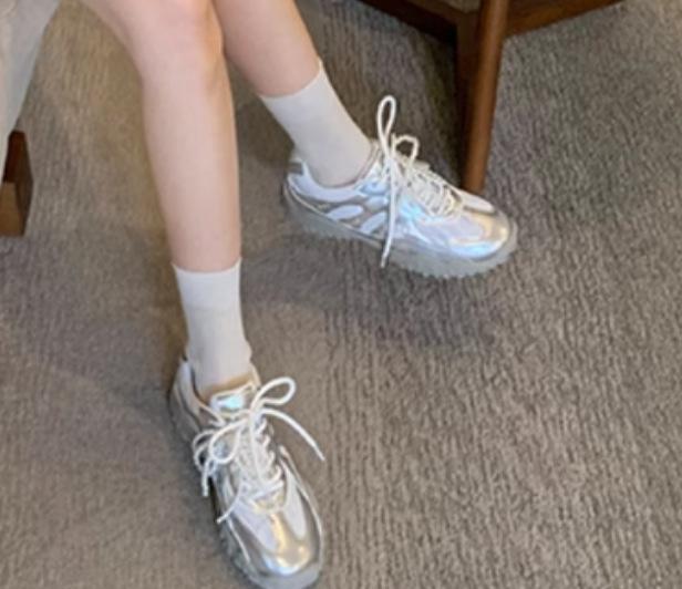 

Grape mother studiolee 5cm height increase~ lace splicing casual pearl versatile Forrest Gump training board shoes women 40