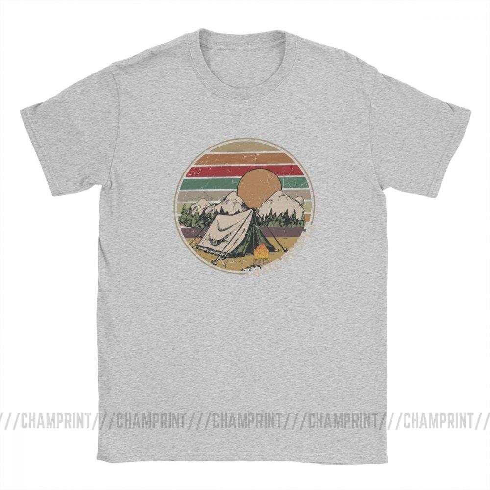 Love Camping I Hate People Vintage Funny T Shirts For Men Camping Hiking Short Sleeve Tops
