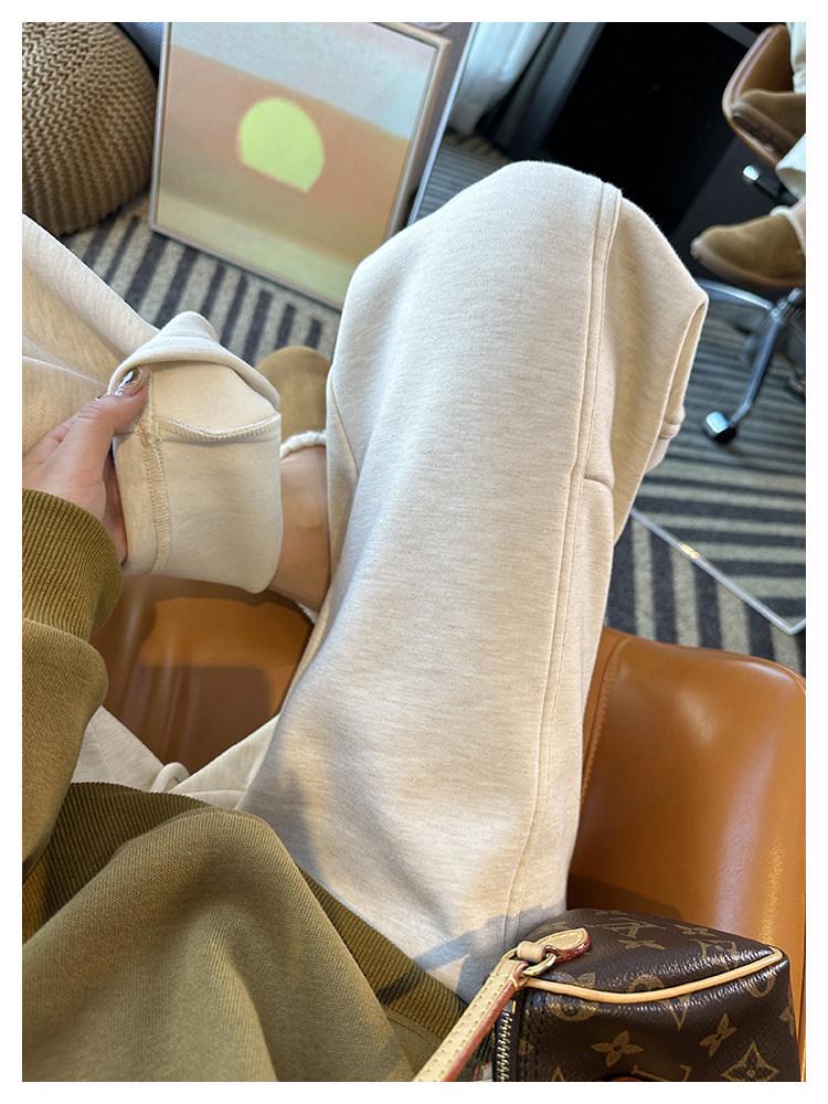 Super Soft Thickened Velvet Tencel Wool Wide-Leg Pants for Women - New Loose Fit for Autumn and Winter