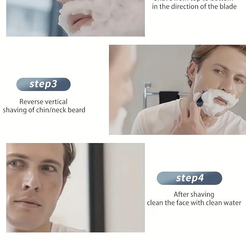 Classic Six-Layer Razor with Non-Slip Handle and Multi-Blade Head Combo