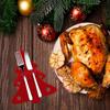 Star Tree Elk Design Cutlery Holder Christmas Knife Fork Pocket Bag Utensil Cover for Holiday Table Decoration