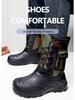 Men's High-Top Cotton Snow Boots – New Winter Style, Plus Velvet, Waterproof, Non-Slip, Slip-On.