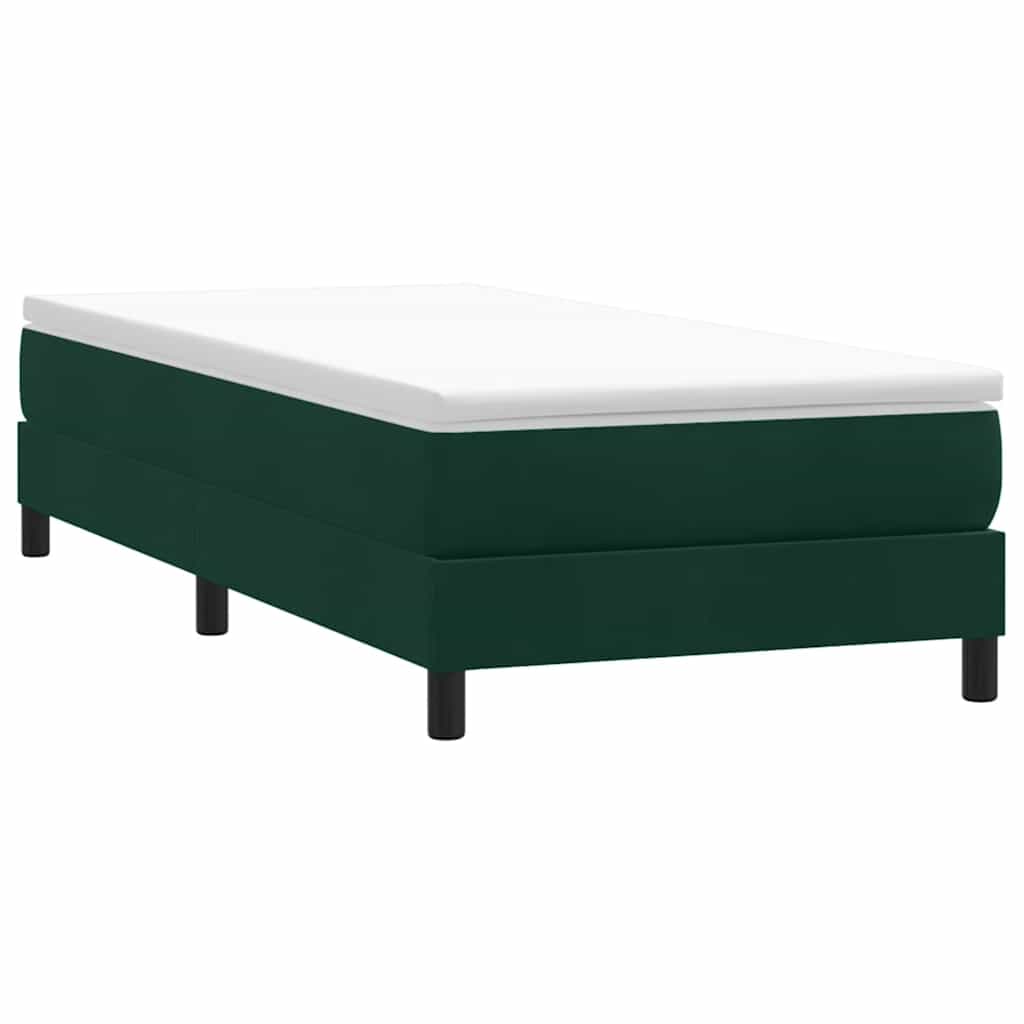 Box Spring Bed Without Mattress Dark Green 80 x 220 cm Velvet