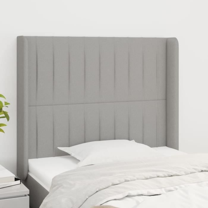 VidaXL Headboard with Ears Light Grey 93x16x118-128 Cm Fabric3119800