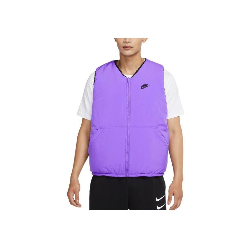 Nike Reversible Fleece Vest With Logo Print And Pocket Detail Men Vest Purple DQ4879-010