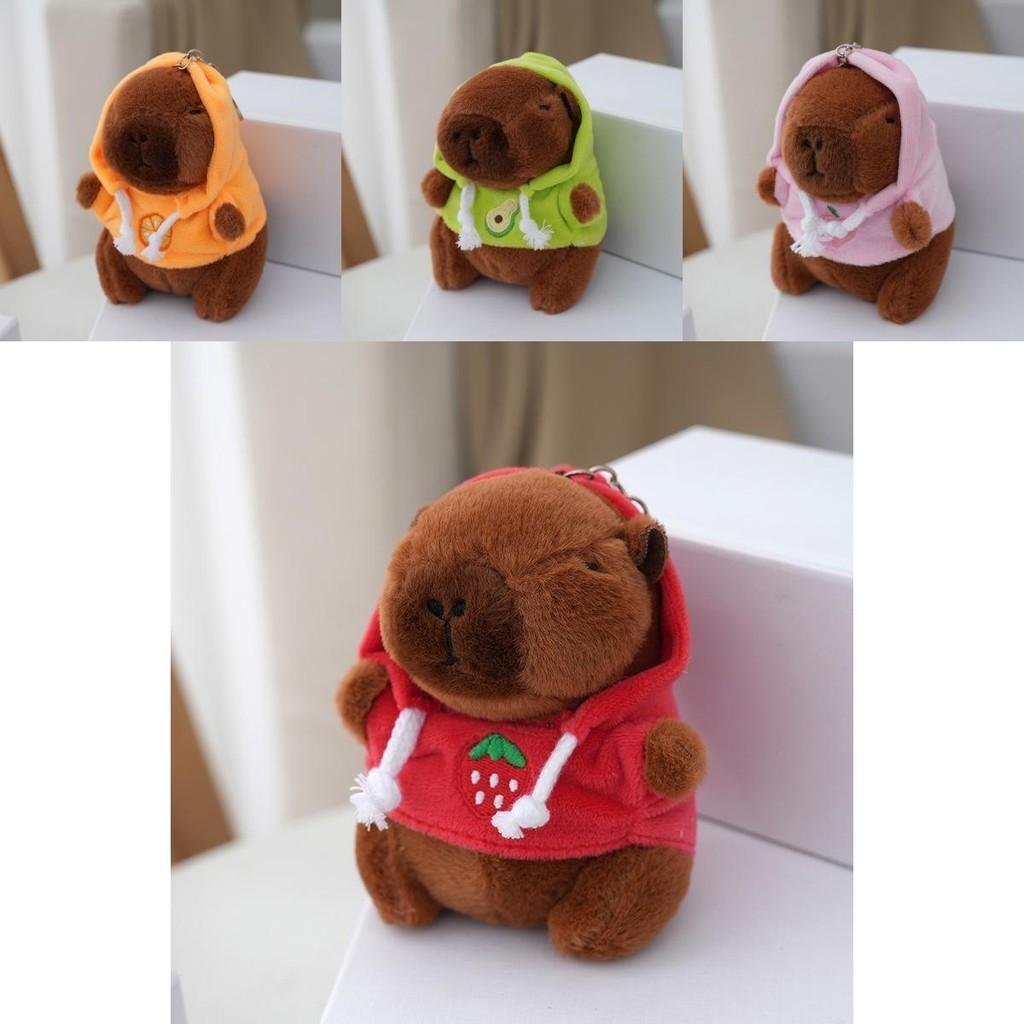 Cute Capybara Plush Pendant Toy Avocado Green Fluffy Stuffed Animal 12cm