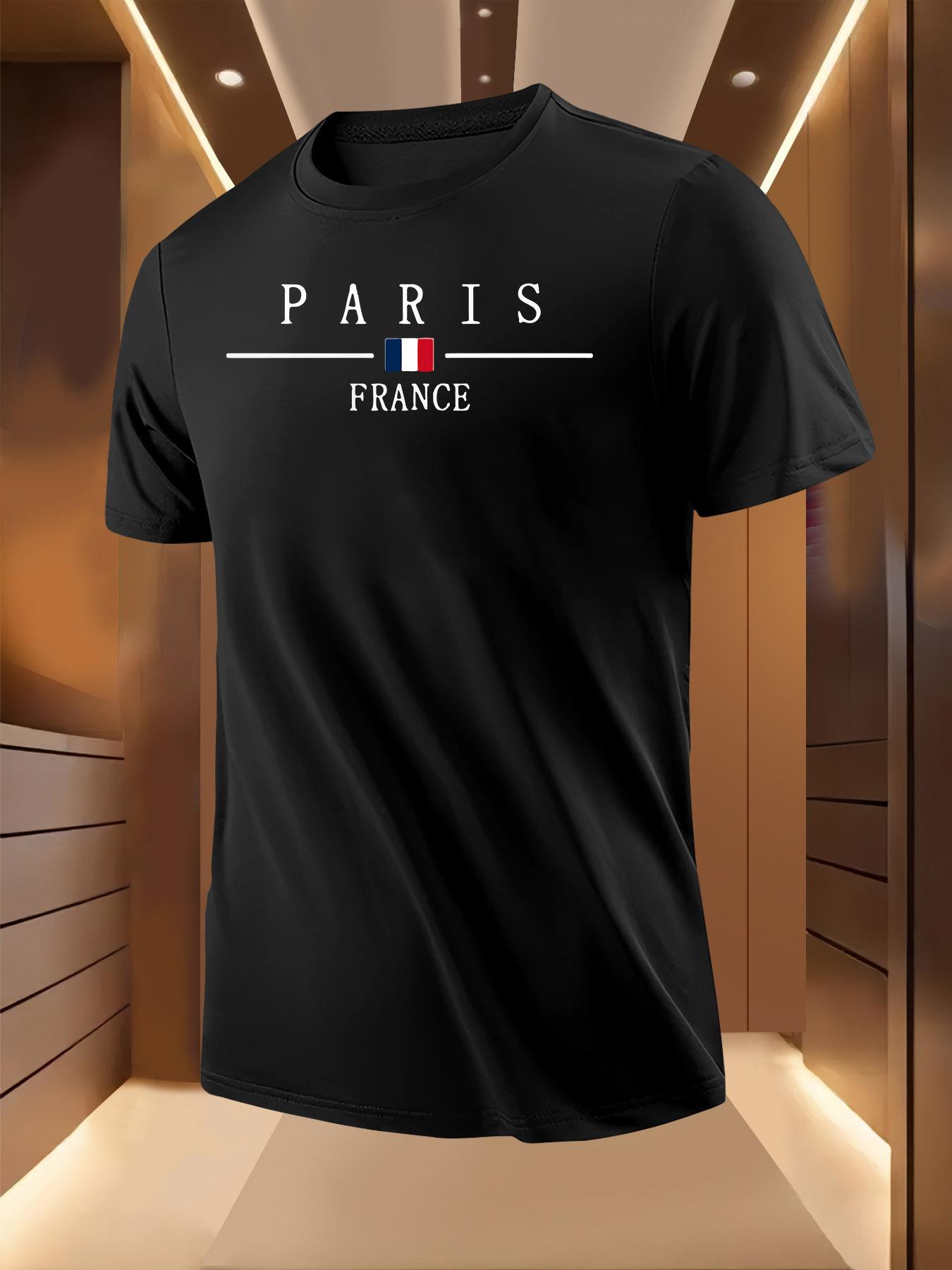 Paris France Graphic Tshirt - White Tee with Bold PARIS L... XXXL