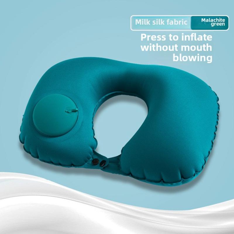 1PCS Pressurized Inflatable U-Shaped Neck Pillow for Travel Office  Outdoor Use - PVC Material Portable Cervical Support