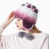2019 Winter Bomber Hats for Women Rex Rabbit Fur Beanies Hat With Pompoms Women's Warm Knitted Hat Skullies Beanies Female Caps