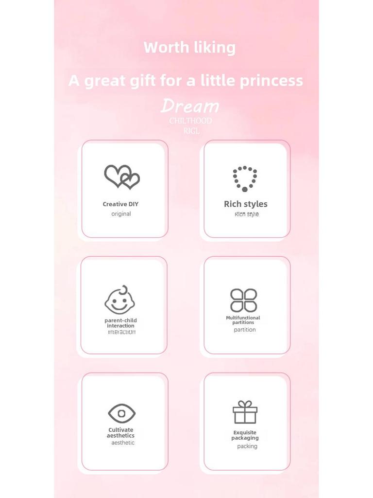 66-Piece DIY Jewelry Box Set: Colorful Nine-Square Handmade Bracelet Kit for Girls