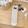 Cute Bow Lace Socks Children Sweet Polka Dot Stacking Socks Autumn And Winter Fashion Girl Socks Leather Shoe Socks
