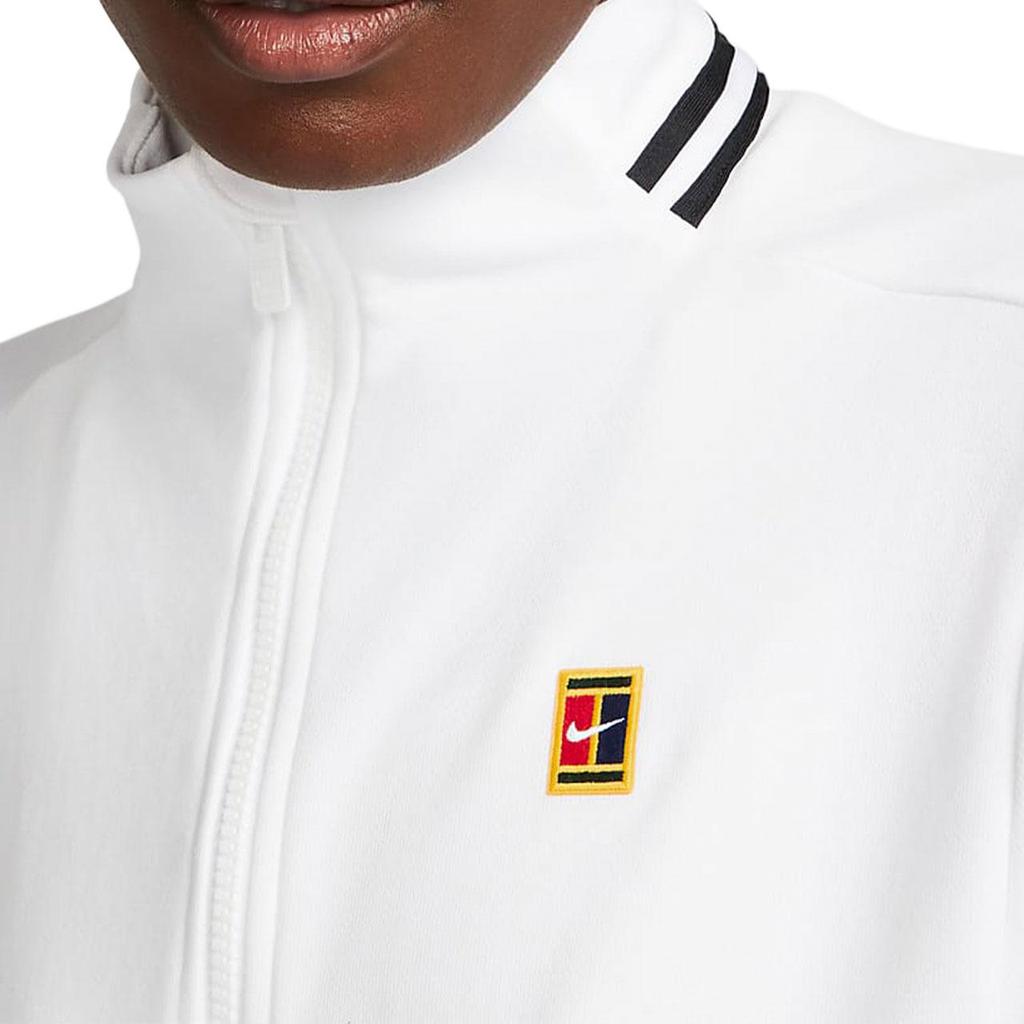Nike Court Dri-FIT Heritage Embroidered Logo Mock-Neck Sweatshirt Women Tops White FB4152-100