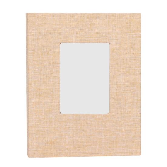 Stoff-Fotoalbum mit 208 Taschen Einsteck-Fotoalben Leinenbezug Erinnerungsbuch mit Frontfenster für Familie Jahrestag Urlaub Hochzeit Baby