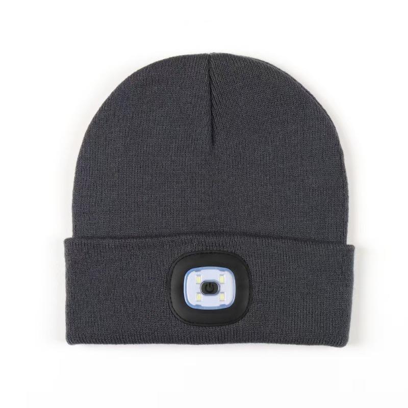 Led Light Knit Beanie Warm Winter Hat For Men Women Outdoor Running