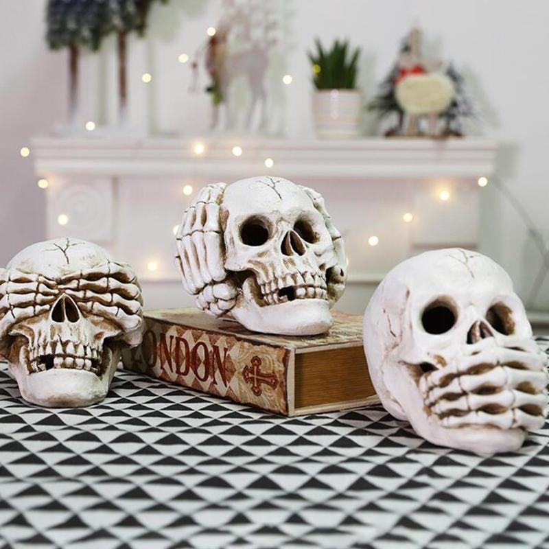 SHUILV Halloween Decoration LED Resin Skull for Halloween Bar Table Decorations Haunted House Ornament Skull Eyes Flash Party Decoration SHUILV Halloween Decoration LED Resin Skull for Halloween Bar Table Decorations Haunted House Ornament Skull Eyes Flash Party Decoration