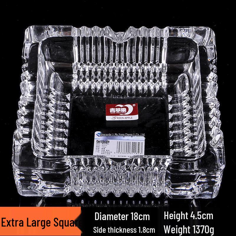 Premium Anti-Fly Ash Crystal Glass Ashtray for Stylish Living Rooms
