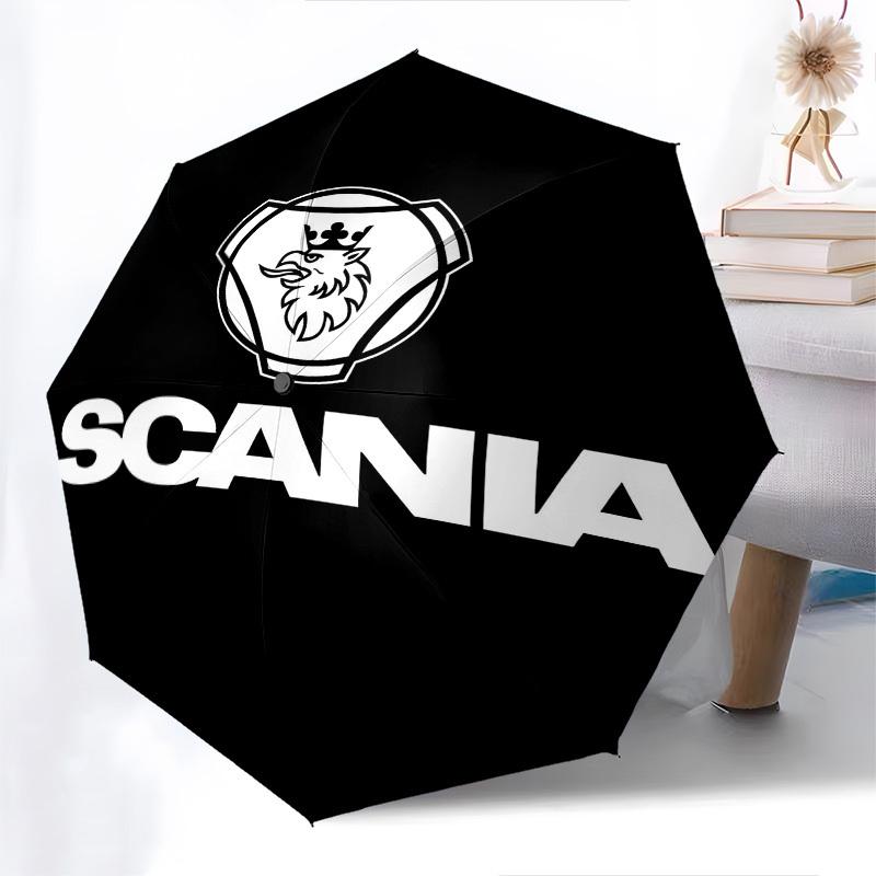 1pc Scania Automatic Open Close Umbrella Windproof Canopy, Automatic Open Close Button10169