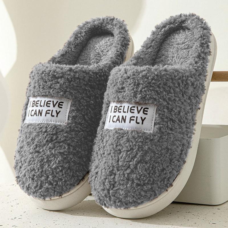 Winter new cotton slippers for home use comfortable warm non-slip cotton slippers thickened soft bottom outer wear cotton slippers