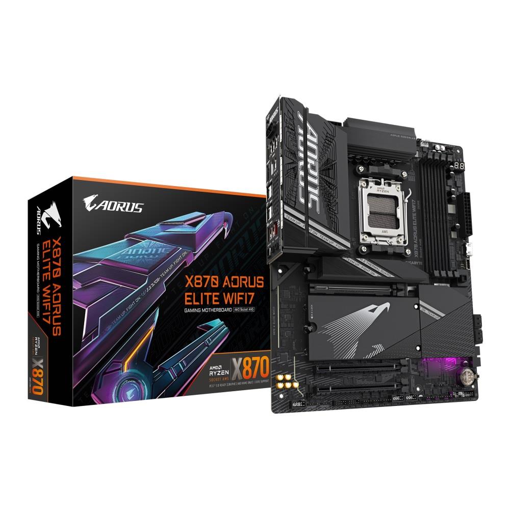 Płyta Gigabyte X870 AORUS ELITE WIFI7 /AMD X870/DDR5/SATA3/M.2/USB4/PCIe5.0/WiFi/BT/AM5/ATX