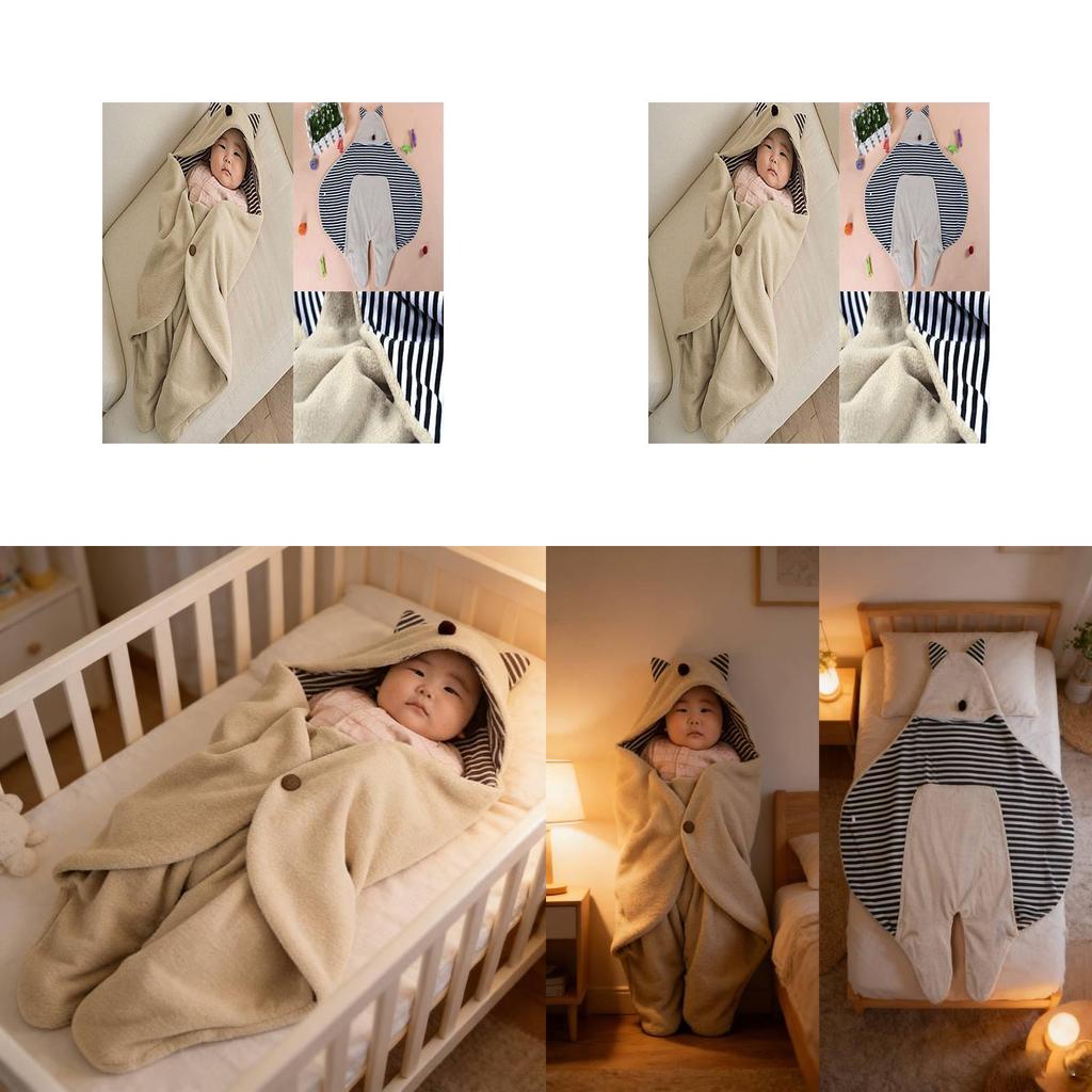 Baby Swaddle Sleeping Bag With Plush Lambswool Material For Newborn Fall And Winter Comfort