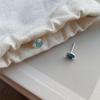 S999 Sterling Silver Asymmetrical Sun Moon Star Stud Earrings with Enamel Design for Women