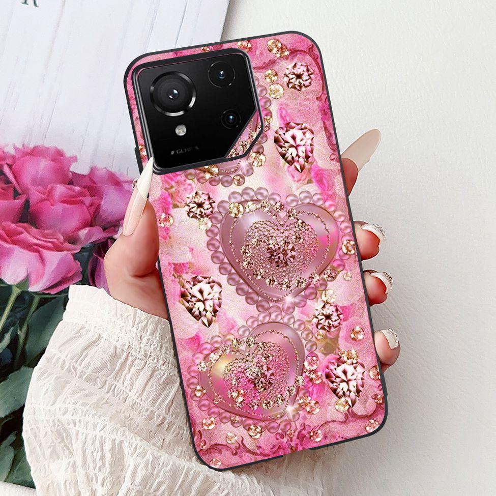 For Asus ROG Phone 9 Pro Back Cover For Asus ROG Phone 9 Case Silicone Cute Cat Luxury Love Funny Painted Shockproof Bumper