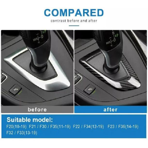Center Gear Shift Panel Frame Cover Real Carbon Fiber Fits 13-18 BMW F30 F31 F34