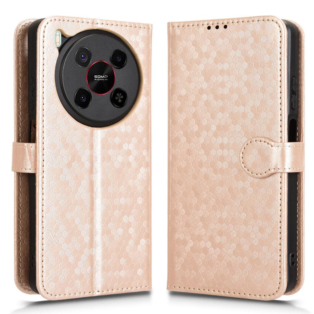 For ZTE Blade V70 Max Wallet Case Dot Pattern Imprint PU Leather Phone Cover