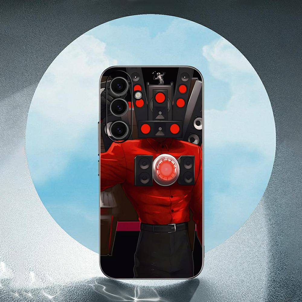 S-Skibidi T-Toilet For Samsung Galaxy S23 S24 S25 Ultra S22 Plus S21 Black Soft Case Waterproof Soft Case