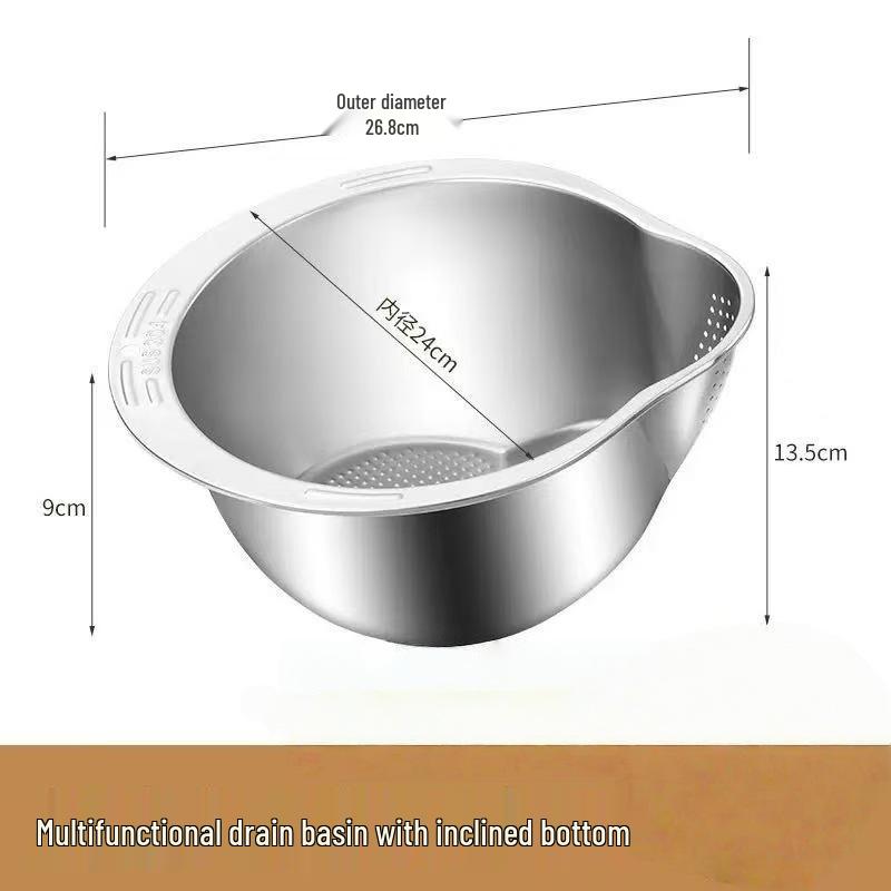 Stainless Steel Multifunctional Rice Washing Sieve and Drain Basket
