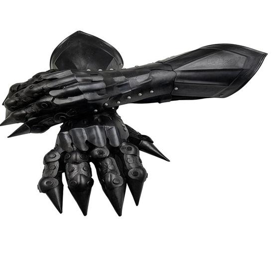 Medieval Nazgul Black Etched Steel Gauntlets Hand Armor Gloves