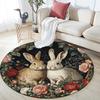 Rabbits Round Area Rug,Carpet Rug for Living Room Bedroom Sofa Playroom Decor,Non-slip Floor Mat