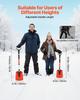 Snow Shovel for Driveway, 22cm Foldable Snow Shovel with D-shaped Handle, , 36-40 in Adjustable, Lightweight Aluminum Alloy Snows Removal Tool, Reduce