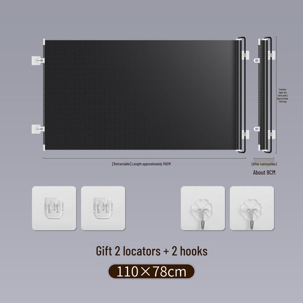 Barreira Retrátil para Animais de Estimação à Prova de Gatos Sem Furos para Escadas, Vãos de Porta e Cerca para Cães Pequenos com Barreira para Gatos Dobrável