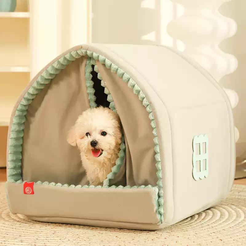 Winter Warm Thick Dog Bed Enclosed Spacious Large Space Pet Dog Bed Suitable for All Seasons Soft and Comfortable Cat Tent