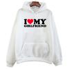 Unisex Oversized Hooded Sweatshirt With Heart Print Casual Long Sleeve Pullover Teens Adults