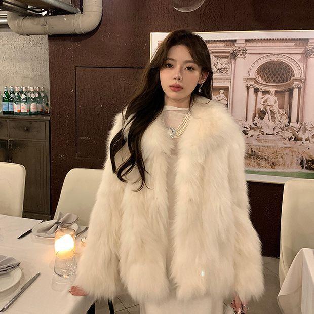 

Осень и зима богатая семейная дочь кукольный воротник имитация овечьей шерсти стеганая меховая куртка легкий модный шерстяной топ S 80-47.5 kg