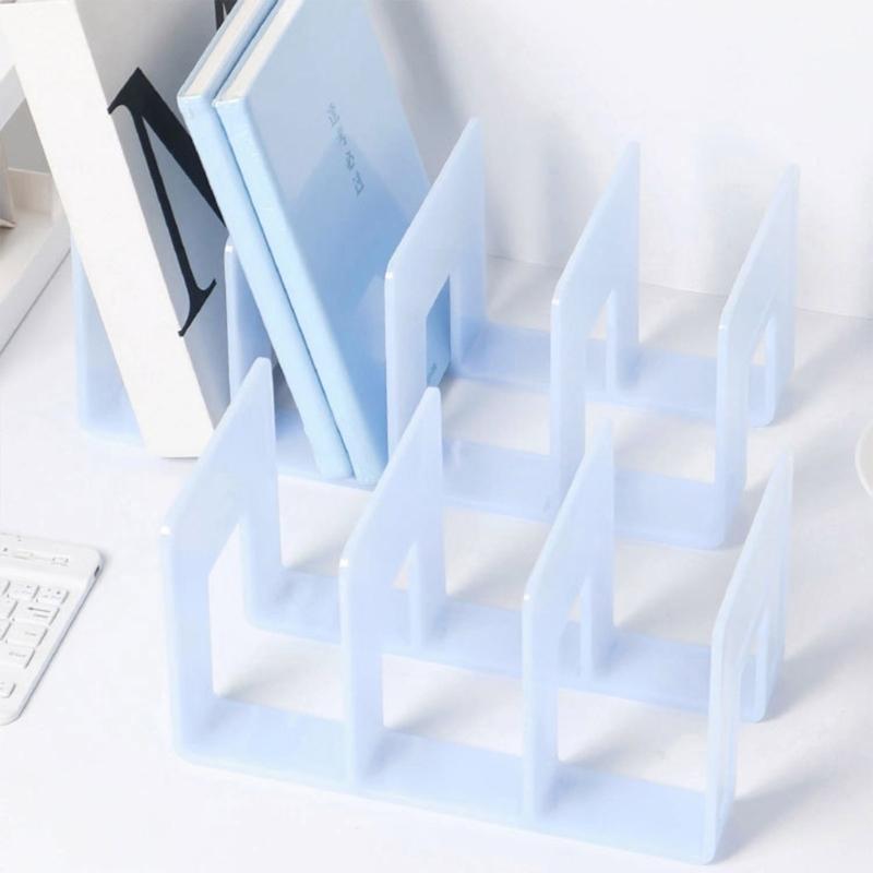 Desktop Organizer Bookends Book Storage Box Desk Bookshelf Office Book Holder