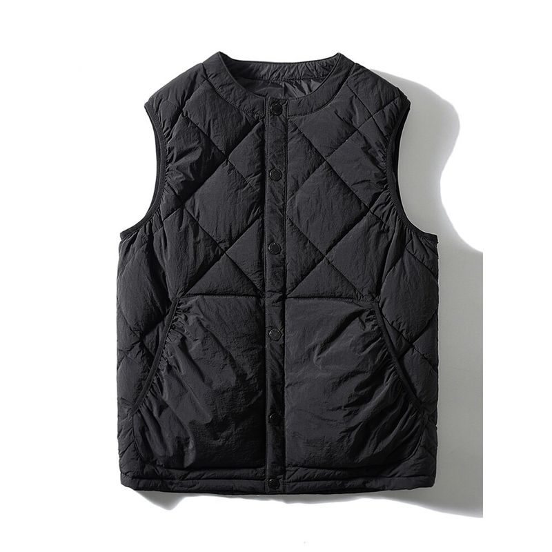 Vestido de vendaje retro funcional estilo japonés para otoño e invierno Chaleco abajo Chaleco Chaleco para hombre Cuadros de diamante Chaleco de cintura Chaleco para hombre de exportación