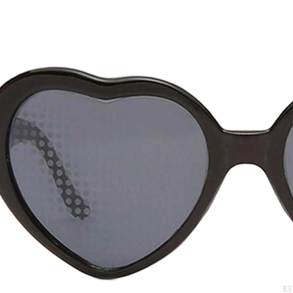 Effect Glasses Heart Sunglasses Beautiful Shaped UV400 for Party Festival Rave