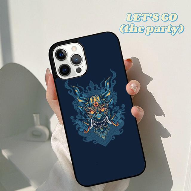 Japanese samurai Oni Hannya Demon Mask Phone Case Cover for iPhone 16 15 12 mini 11 13 14 Pro Max SE 2020 6S 7 8 Plus Coque